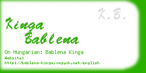 kinga bablena business card